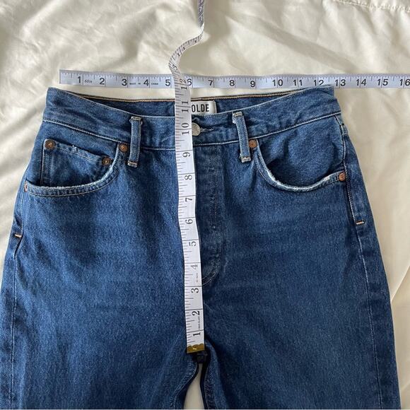 Agolde Dark Wash High Rise Straight Crop Buttonfly Jeans Women’s 26/2 - Picture 9 of 10